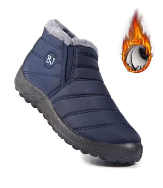 

boots bj shoes lightweight winter for men snow women waterproof footwear slip on ankle 2211155126854, Black