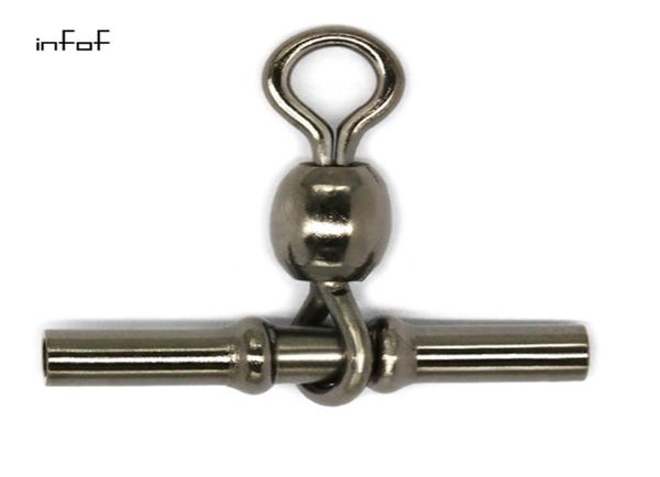 

100pcs 3 way swivels copper fishing cramp sleeve snap stainless cross line swivel sea bass fly ice fishing tackle9673721