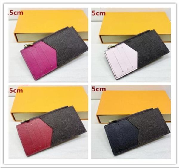 

whole men and women fashion classic brown flower checkered black plaid casual credit card id holder leather ultra slim wallet 3268540, Brown;gray