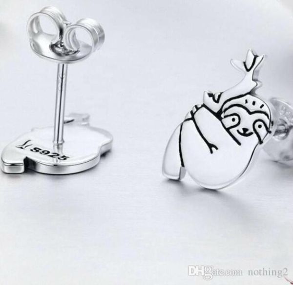 

fashionjewelry s925 sterling silver stud earrings sloth animals stud earrings for women fashion of 6332398, Golden;silver