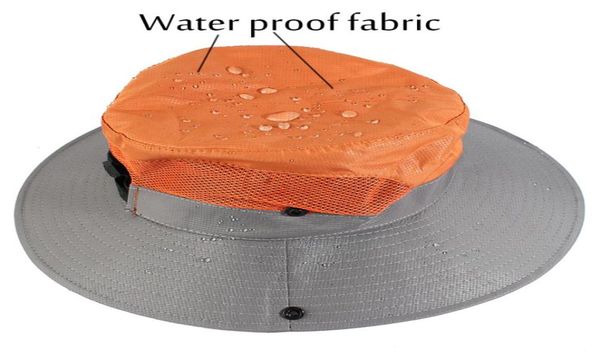 

waterproof upf 50 sun hat bucket summer men women fishing boonie hat sun uv protection long large wide brim bob hiking outdoor1450883, Black;white