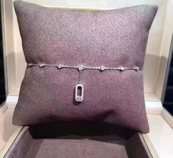 

brand pure 925 sterling silver jewelry for women beach anklet slide stone drop pendant anklet move stone design summer anklets cx25767688, Red;blue