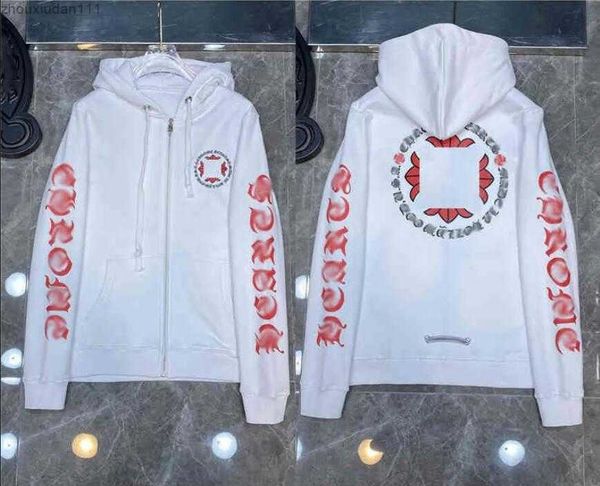 

fashion luxury women's jackets designer zipper sweatshirts heart horseshoe cross print brand ch hoodies men chromes coat casual pullove, Black