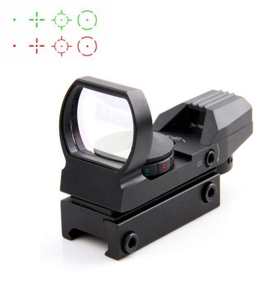 

2011mm tactical holographic riflescope reflex 4 reticle rail hunting optics red green dot sight tactical sight scope with mount4584554