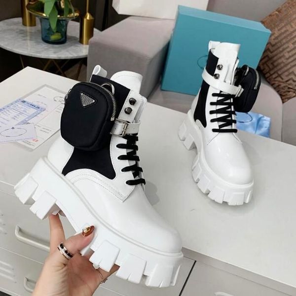 

2023 fashion martin designer boots womens shoes ankle boot pocket black roman bootss nylon military inspired combat with box logo small big