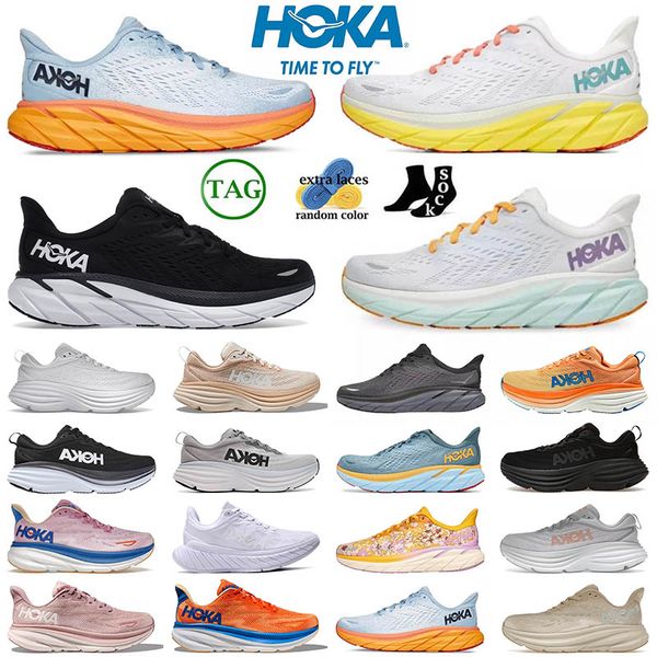 

hoka one bondi 8 clifton athletic shoes runner hokas carbon x2 triple black white light blue hokas outdoor designer trainers lifestyle shock