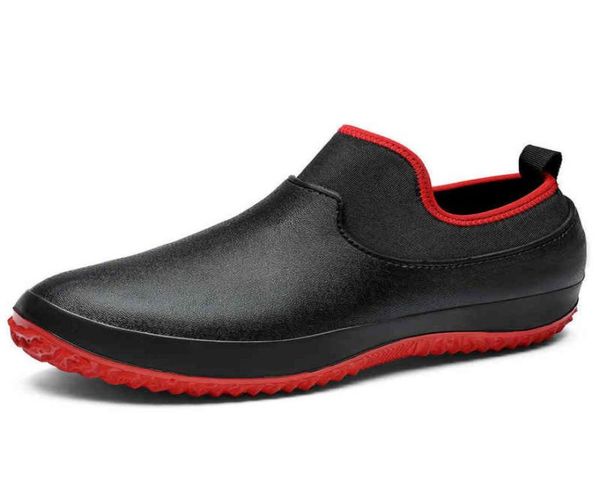 

men039s kitchen work shoes breathable slippers non slip waterproof flat and informal rain boots new 20221343582, Black