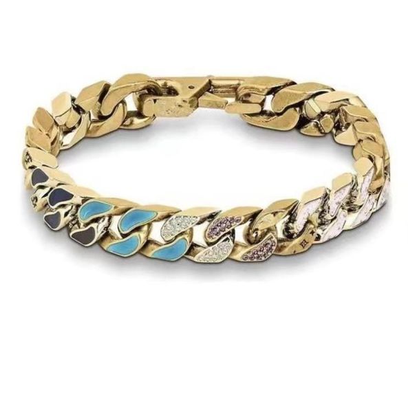 

designer silver love letter flower bracelet men women gold bracelets chain fashion personality hiphop1825433, Golden;silver