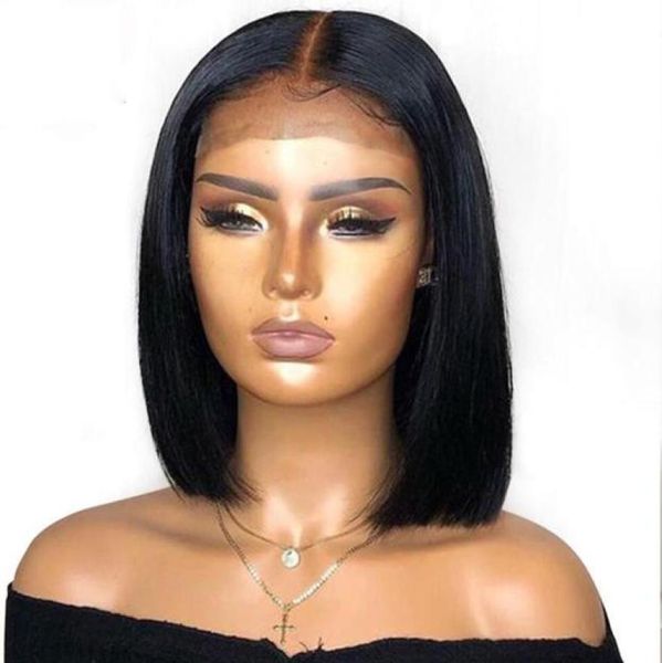 

bythair human short bob hair lace wigs peruvian human hair lace wigs baby hairs pre plucked natural hairline lace front wigs bleac8593607, Black;brown