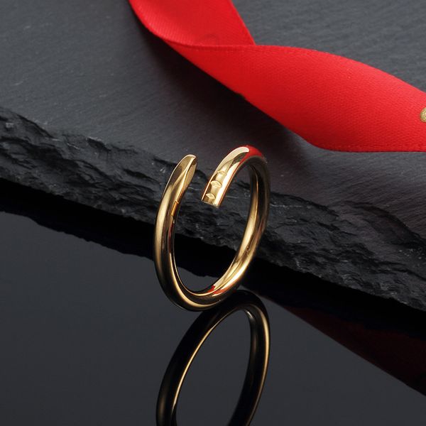 

Nail Ring Luxury Original designer 3mm nail juste rings 18K Gold Silver Rose 316L Stainless Steel Rings Women men lovers wedding Jewelry Lady Party Gifts 5 6 7 8 9 10