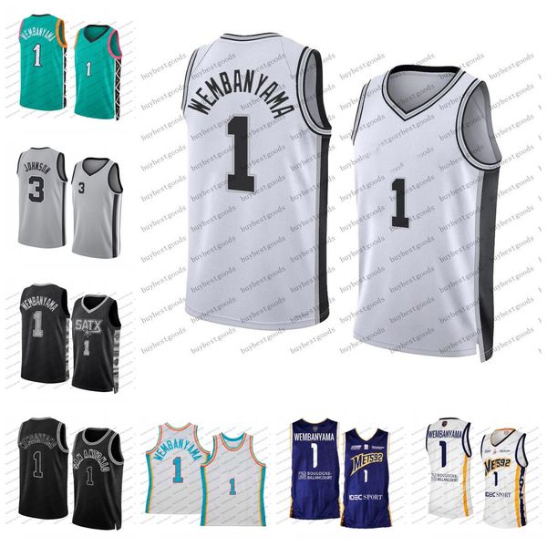 

1 victor wembanyama basketball jerseys keldon 3 johnson zach 23 collins devin 24 vassell tre 33 jones devonte 4 graham jersey custom, Black;red