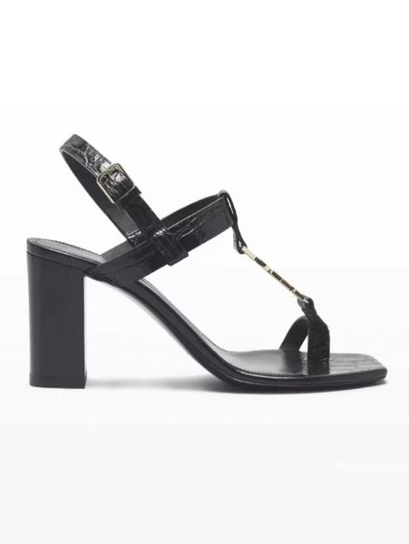 

women sandal high heels shoes luxury design cassandra medallion toering sandals black genuine leather cool sandals with box9331270