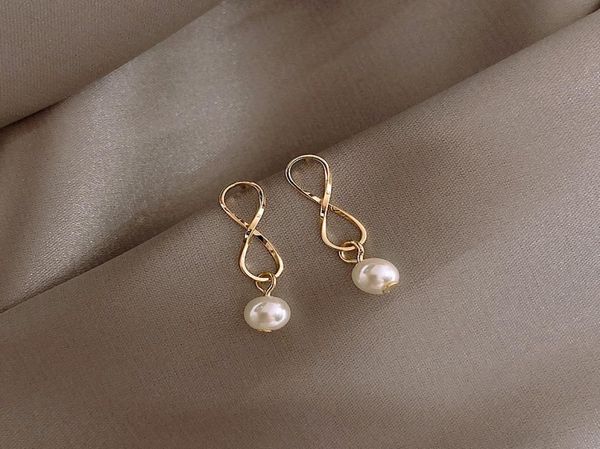 

s1106 fashion jewelry s925 silver needle earrings sweet cross pearl dangle stud earrings2379597