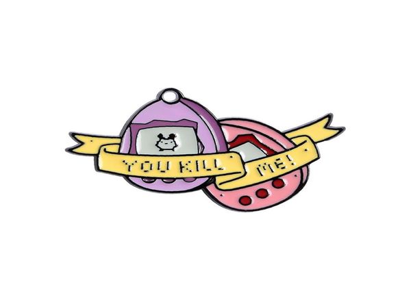 

you kill me cute small funny enamel brooches pins for women girl men christmas gift demin shirt decor brooch pin metal kawaii badg4409970, Blue