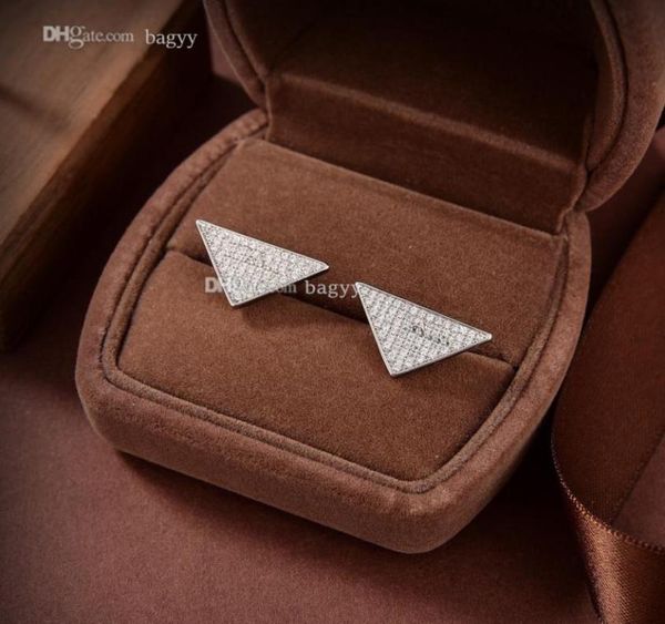 

fashion designer jewelry stud earring triangle earing love diamond women heart earrings gold silver party wedding prads couple gif1436076, Golden;silver