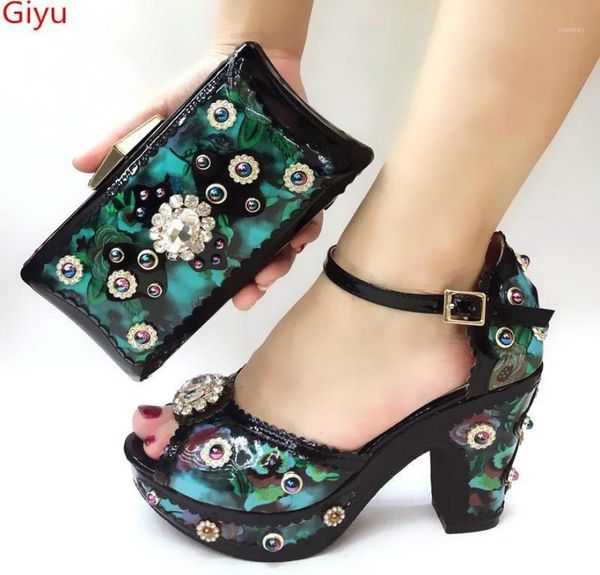 

doershow beautiful shoes and bag matching set with black selling women italian shoes and bag set for party weddingsjj11019817056