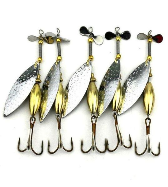 

lot 5 sinking spinner spoon bait fishing lure artificial hard for trout bass pike tackle equipment 15g98cm hooks6749833