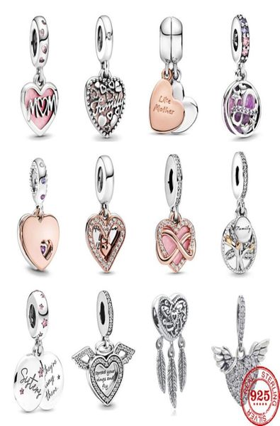 

s925 sterling silver charms fit pandora bracelets necklaces women diy making fashion jewelry love hearts beads fashion pandents wi4281468, Black