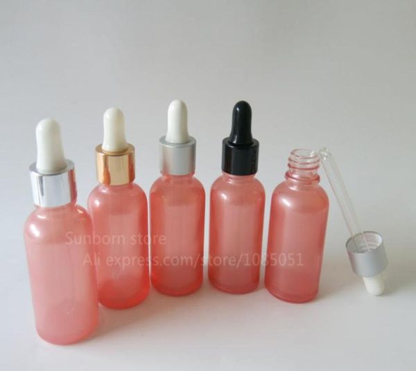 

30pcslot 30ml empty pink glass essential oil bottle with dropper5653418