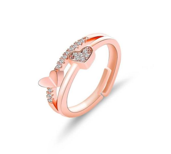 

heart rings whiterose gold double ring engagement wedding rings2749457, Silver