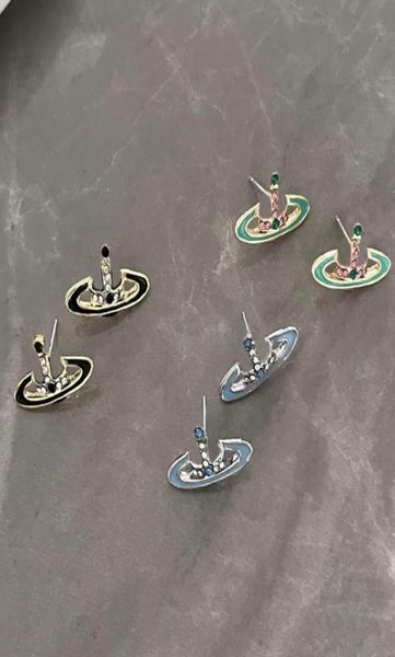 

cute saturn stud earring women cross planet earrings fashion jewelry for gift party4070303, Golden;silver