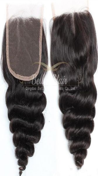 

44 natural hairline loose wave closure hd medium brown lace human hair middle part brazilian4779294, Black;brown