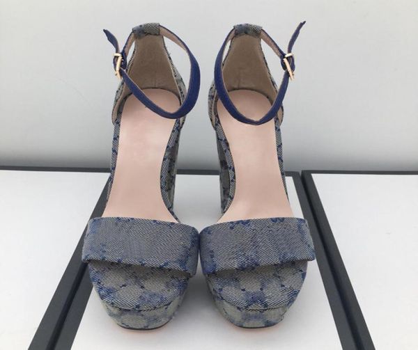 

fashion sandals summer women shoe buckle strap heeled platform slides chunky heel rubber sole black womens shoes sand5178406