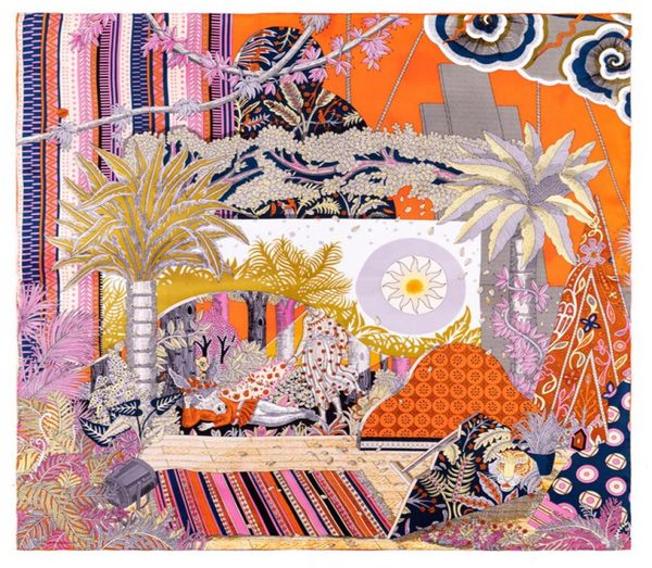 

manual hand rolled twill silk scarf women sun world square scarves echarpes foulards femme wrap lady bandana hijab 90cm90cm5852804, Blue;gray