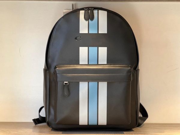 

designer leather backpack fashion trend black men's and women's backpack large capacity