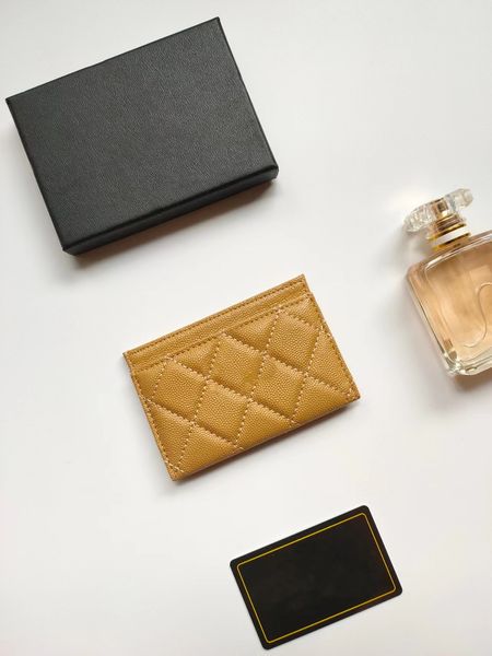 

luxury designer wallet france paris plaid caviar style woman mini card holders pure color genuine leather sheepskin texture purse with origi