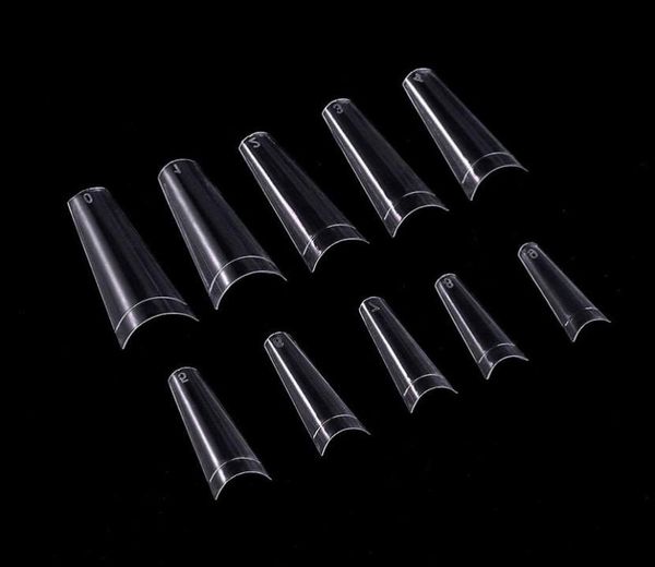 

no bad smell pcsbag sizes ballerina false nail tips coffin fake nails french half tips cover clear natural flat shape false na2255132, Red;gold