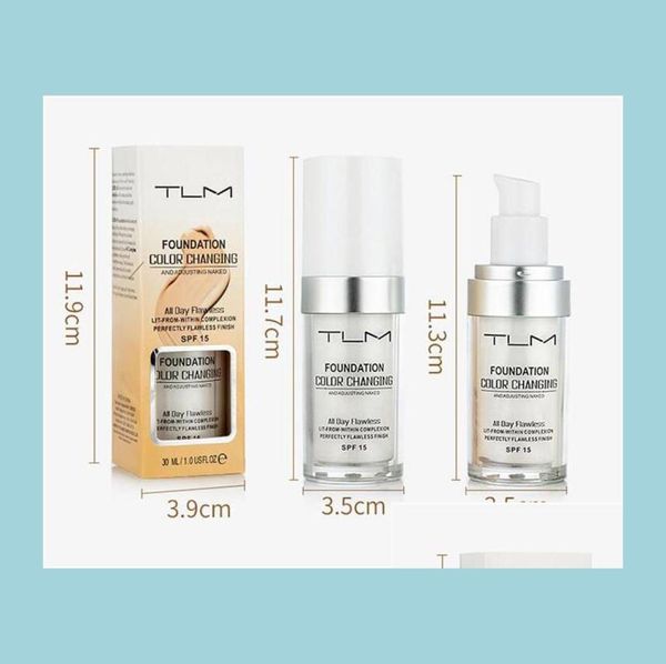 

foundation tlm 30ml magic color changing liquid foundation makeup base nude face er concealer long lasting skin tone 3pcs drop del4251924