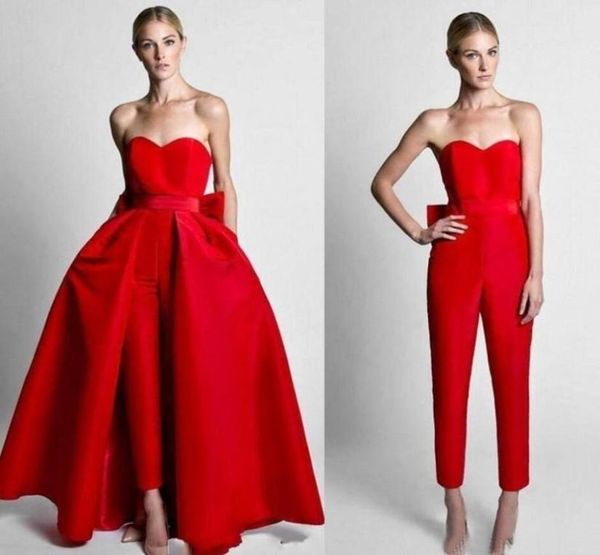 

jumpsuits wdding dresses with detachable skirt strapless bride gown bridal party pants for women custom made2958847, White