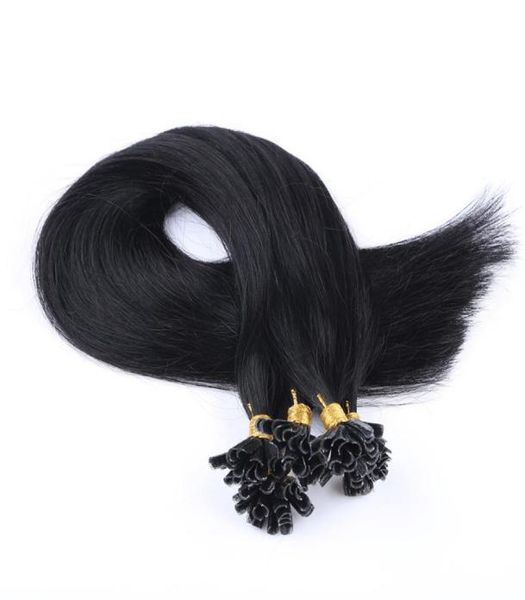 

whole popular prebonded human hair u tip hair 05gstrand 200strandslot black color 1 1b nail tip human hair exntension1345906