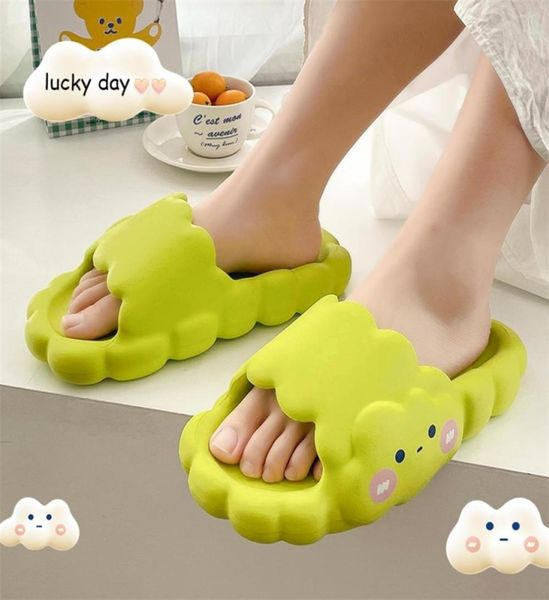 

summer women men039s slippers thick platform beach slide sandals nonslip flip flops cartoon clouds high heels ladies shoes 2204373876, Black