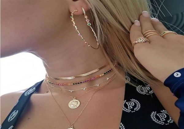 

45mm prong setting simple cz hoop earring 18k gold plated classic modern women fashion jewelry226z7155613, Golden;silver