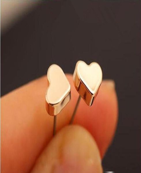 

10pair s033 tiny heart studs earrings simple love heart stud earrings cute small geometric stud earrings for women jewelry49454724822751, Golden;silver