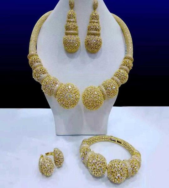 

godki famous brand disc balls luxury nigerian dubai jewelry sets for women cubic zircon wedding bridal jewelry sets 2107204669694, Silver