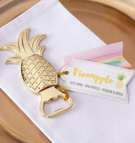 

100pcslot new arrival wedding bridal favor gifts gold pineapple bottle opener party favors gift 2075801