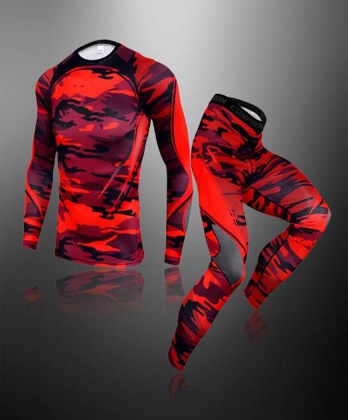 

mens sport running compression suit fitness tshirt pants skintight long sleeves fitness rashguard mma gym training sportswear1436508, White;black