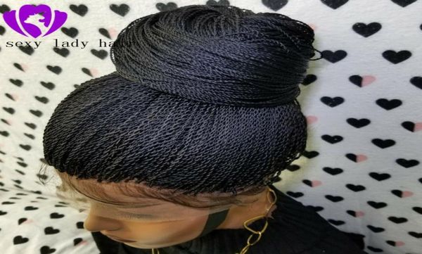 

natural 2x braids wig blackbrownblonde ombre color two tone long synthetic braided lace front wigs with baby hair heat r8863489, Black