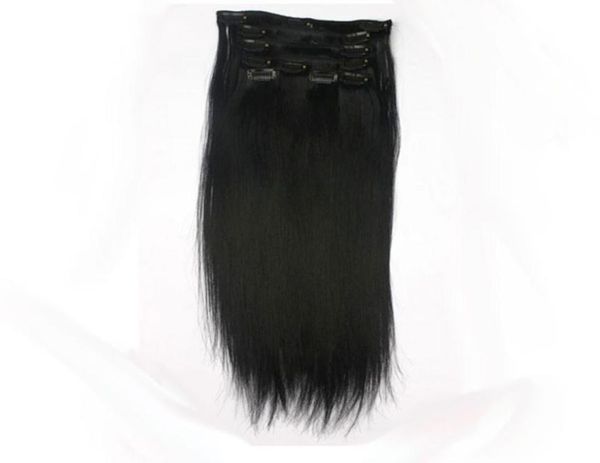 

color 2 on stock offer 1 12 8 613 100 human hair thick ends 18inches 80g clip in hair extensions limited offering2136294, Black