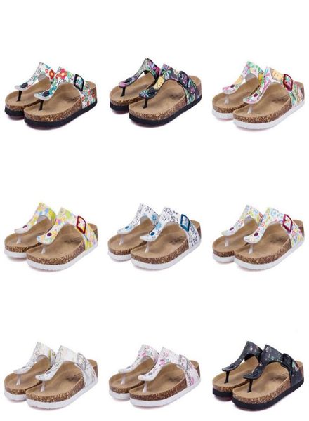 

31 color sell summer men women flats sandals cork slippers casual shoes print mixed colors flip flop size 35456689539, Black