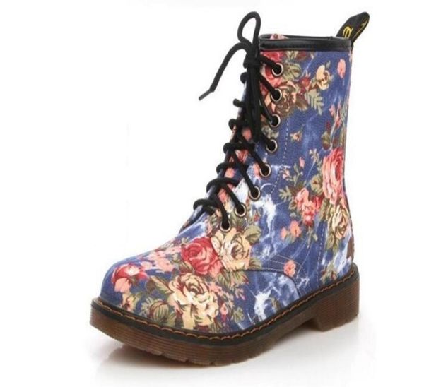 

fashion autumn beautiful flower shoes woman laceup motorcycle cow muscle cowboy flat ankle boots for women6448126, Black