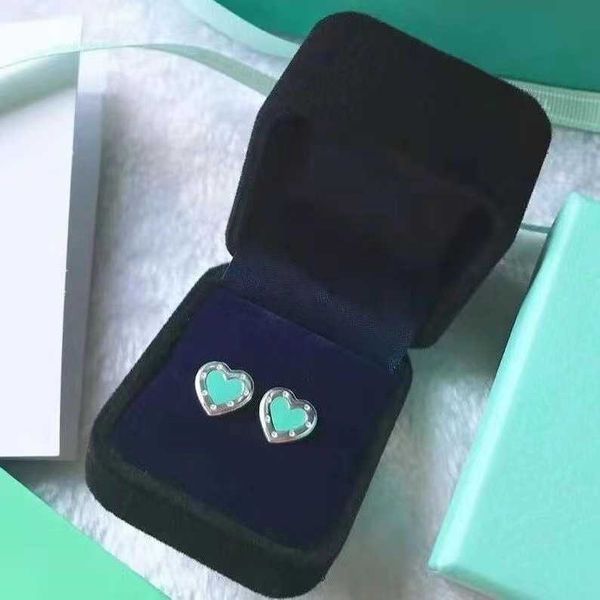 

original designer tjiatiffay love ear studs earrings female small people simple s925 silver allergy thickened gold plated live broadcast, Golden