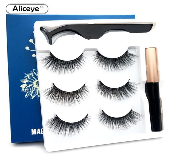

3d magnetic eyelashes and eyeliner set false eyelashes 5 magnet mink lashes natural thick soft magnetic eye lashes makeup set cx206208707