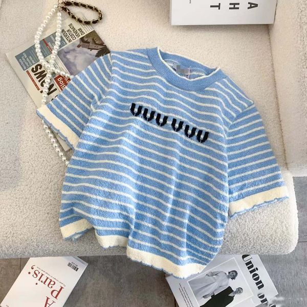 

women designer t shirt fashion striped tees party short sleeve brand clothing 445#, White