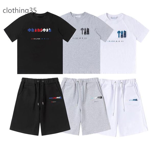 

mens t shirt tracksuits tshirt designer shorts embroidery letter luxury black white grey rainbow color summer sports fashion cotton cord sho, White;black