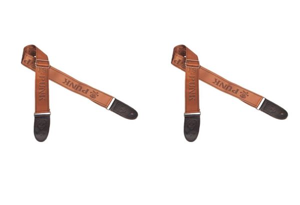 

naomi 2pcs guitar strap pu guitar accessories adjustable shoulder strap pu leather end coffee3636079