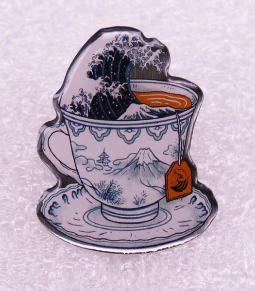 

art teacup creativity enamel pins women badge backpack collar lapel pin hat jewelry gifts for friends4289453, Blue